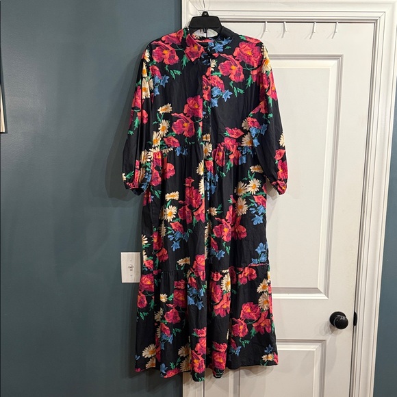 Maeve Bettina Tiered Shirt Dress by Anthropologie - Picture 2 of 6